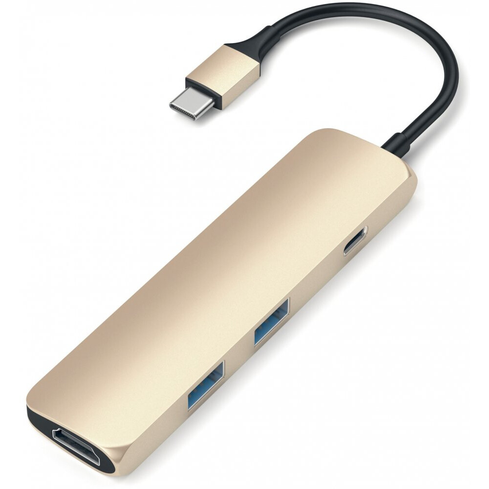 Док-станция Satechi Type-C Slim Multi-Port Adapter 4K Gold (ST-CMAG) - фото 2
