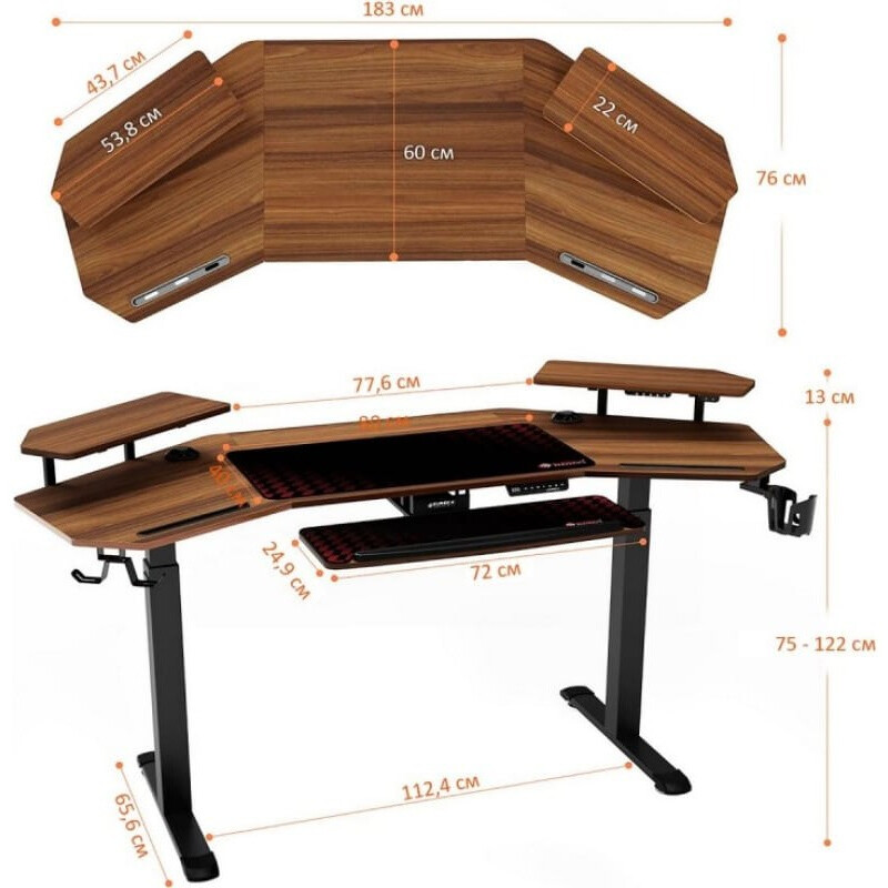 Компьютерный стол Eureka ERK-ED71-WN - фото 2