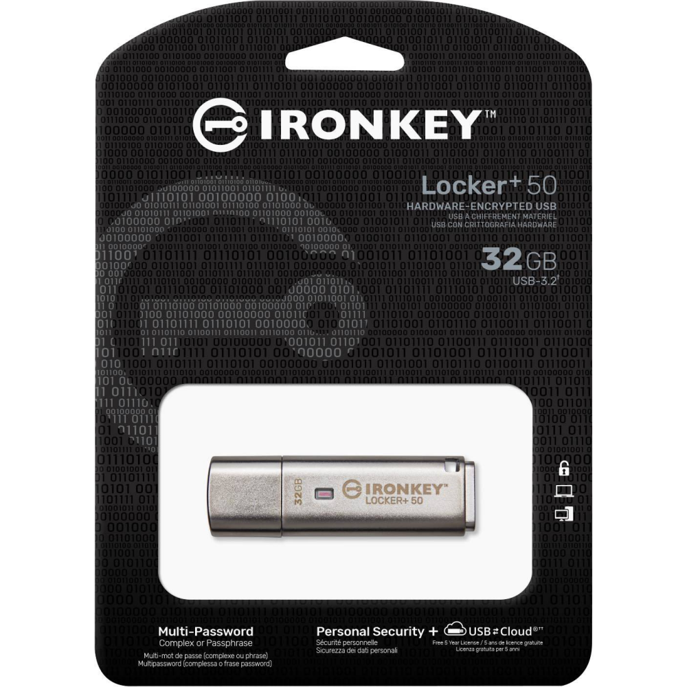 USB Flash накопитель 32Gb Kingston IronKey Locker+ 50 (IKLP50/32GB) - фото 3