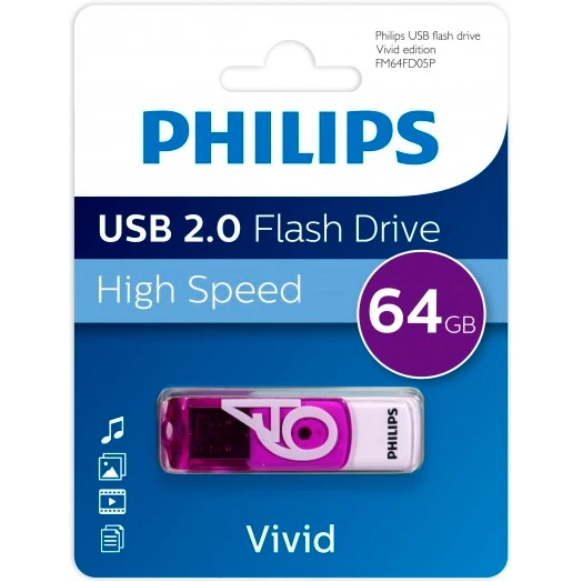 USB Flash накопитель 64Gb Philips VIVID2.0 - FM64FD05P/97 - фото 2