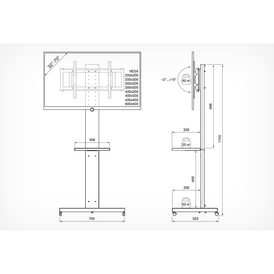Мобильная стойка Holder PR-107 Black - фото 3