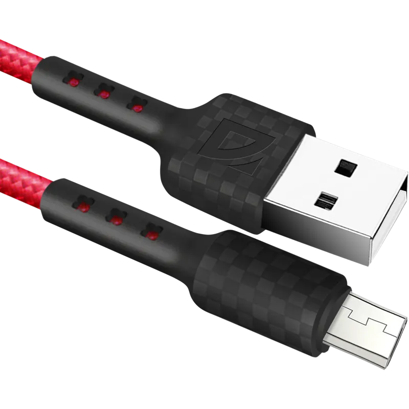 Кабель USB A (M) - microUSB B (M), 1м, Defender F181 Red