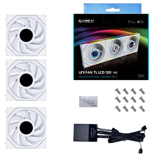 Вентилятор для корпуса Lian Li UNI Fan TL LCD 120 White (3 шт.) - G99.12TLLCD3W.(00/R0) - фото 4