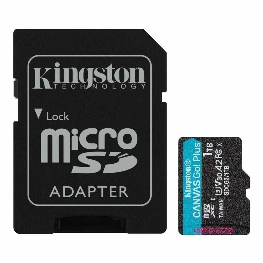 Карта памяти 1Tb MicroSD Kingston Canvas Go! Plus + SD адаптер (SDCG3/1TB)