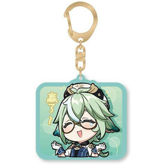 Брелок miHoYo Genshin Impact Chibi Expressions Character Acrylic Keychain Sucrose