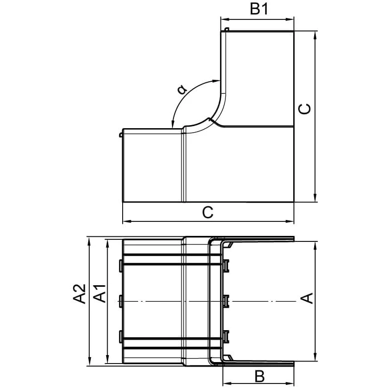 Угол для кабельного канала DKC 01725 - фото 2
