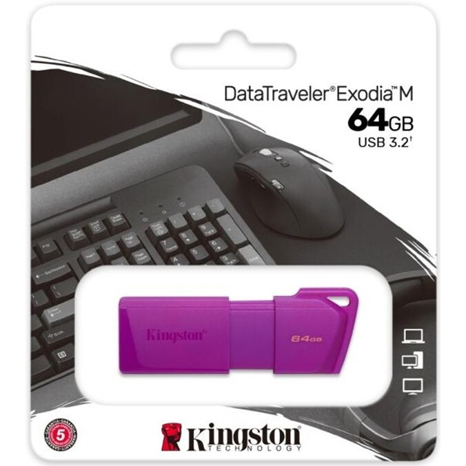 USB Flash накопитель 64Gb Kingston DataTraveler Exodia M Neon Purple (KC-U2L64-7LP) - фото 2