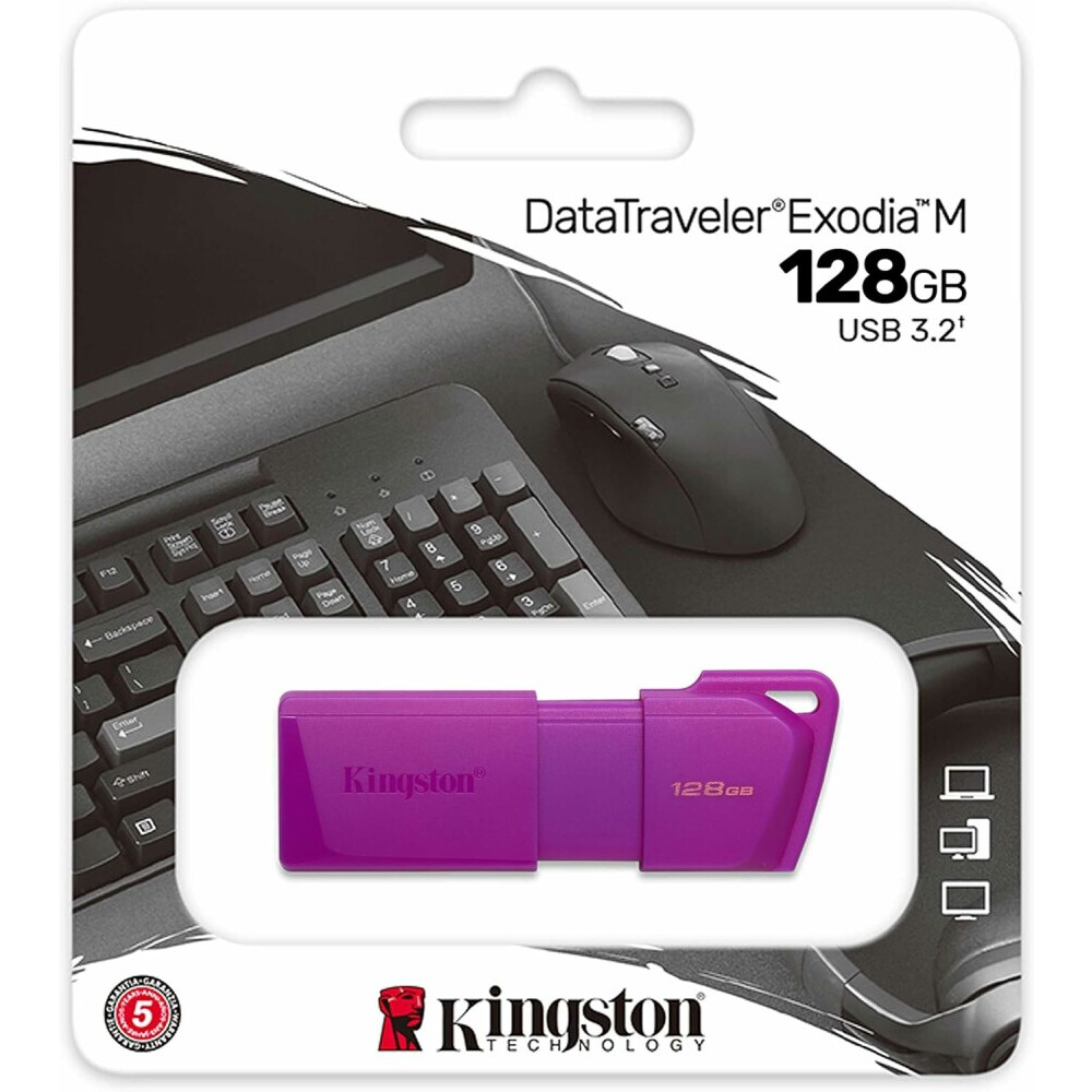 USB Flash накопитель 128Gb Kingston DataTraveler Exodia M Neon Purple (KC-U2L128-7LP) - фото 4