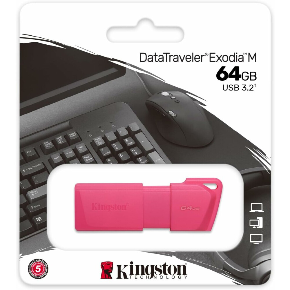 USB Flash накопитель 64GB Kingston DataTraveler Exodia M Neon Pink (KC-U2L64-7LN) - фото 2