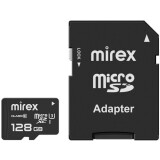 Карта памяти 128Gb MicroSD Mirex + SD адаптер (13613-AD3UH128)
