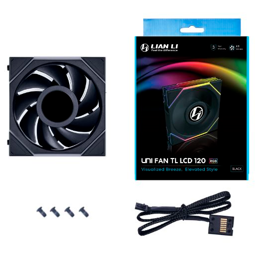 Вентилятор для корпуса Lian Li UNI FAN TL LCD 120 Reverse Black - G99.12RTLLCD1B.(00.R0) - фото 3