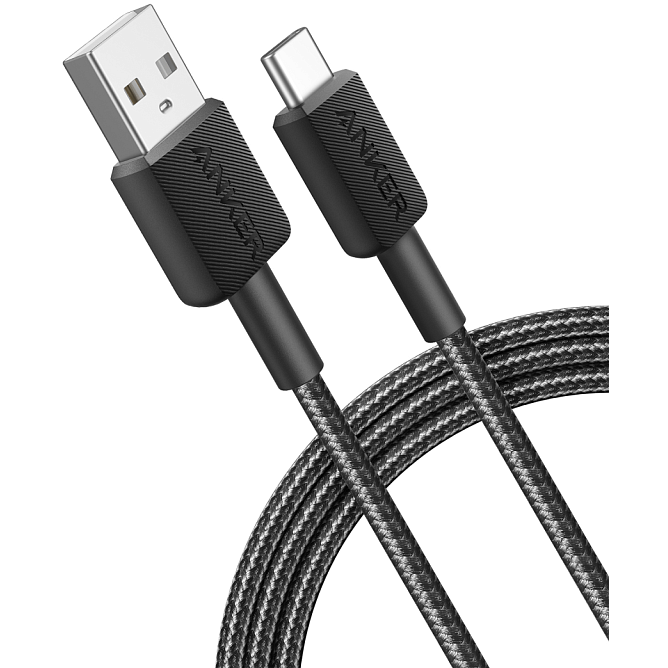 Кабель USB - USB Type-C, 1.8м, Anker 322 Black