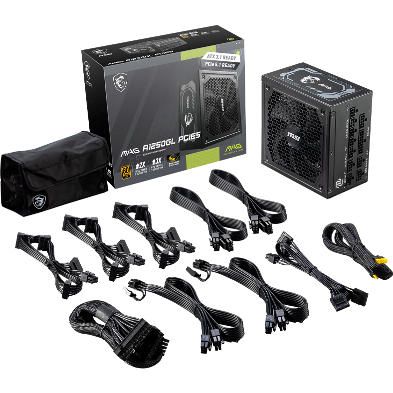 Блок питания 1250W MSI MAG A1250GL PCIE5 - 306-7ZP9A11-CE0 - фото 5