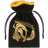 Мешочек для аксессуаров Q Workshop Dragon Black & Golden Velour Dice Bag (BDRA201)