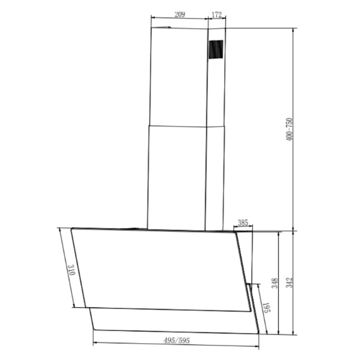Вытяжка Elikor VERTEX BK 50 - 243069 - фото 2