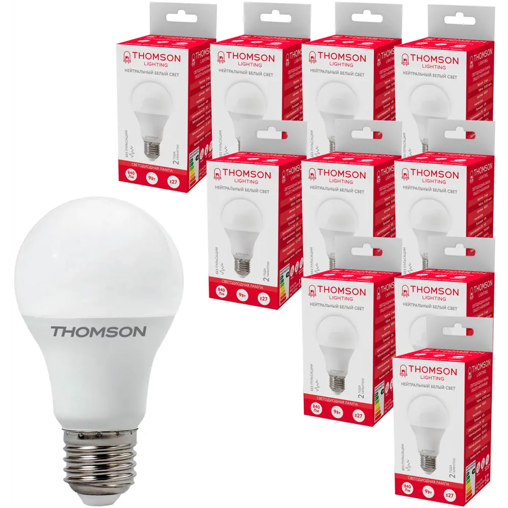 Светодиодная лампочка Thomson TH-B2004-10 (9 Вт, E27) 10 шт.