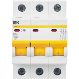 Автоматический выключатель IEK KARAT ВА47-29 3P D 16А (MVA20-3-016-D)