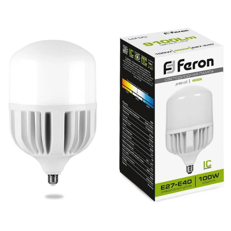Светодиодная лампочка Feron LB-65 4000K (100 Вт, E27/E40) - 38219