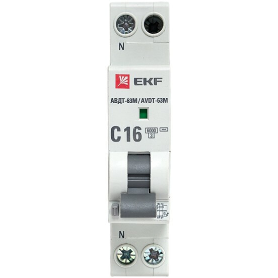 Автоматический выключатель дифференциального тока EKF PROxima DA63M-16-30 - фото 2