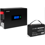 ИБП ExeGate IdealSine SR-1000.LCD.2SH + DT 12100 (100Ач) (EX297418RUS)