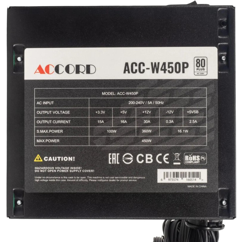 Блок питания 450W ACCORD ACC-W450P - фото 3