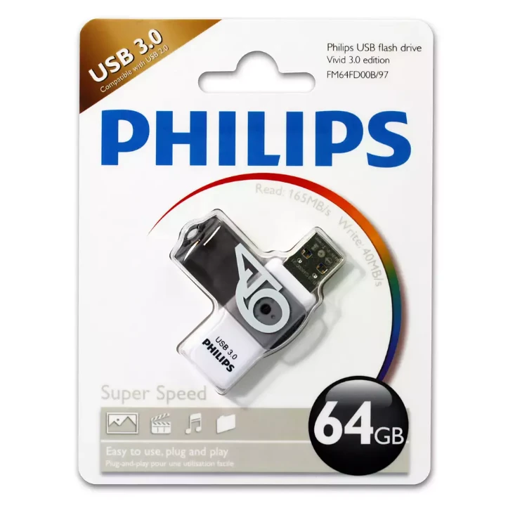 USB Flash накопитель 64Gb Philips VIVID3.0 - FM64FD00B/97 - фото 2