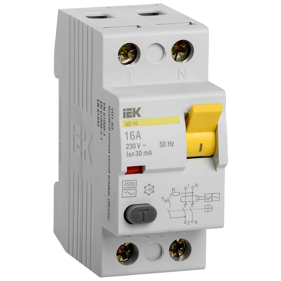 Выключатель дифференциального тока (УЗО) IEK MDV10-2-016-030
