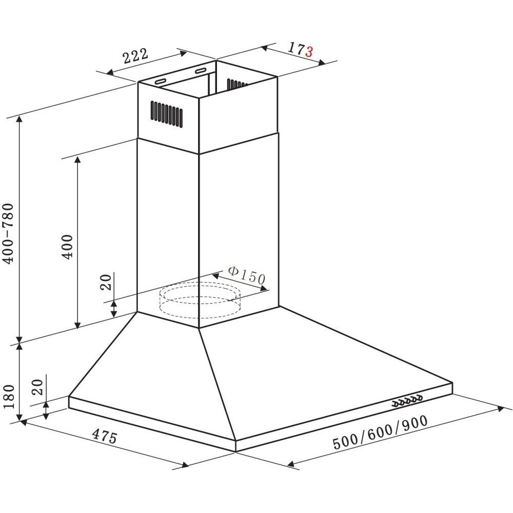 Вытяжка Weissgauff Zosma 50 PB WH - 430899 - фото 4