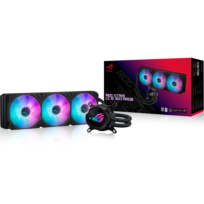 Система жидкостного охлаждения ASUS ROG STRIX LC III 360 ARGB Black - 90RC00T1-M0UAY0 - фото 4