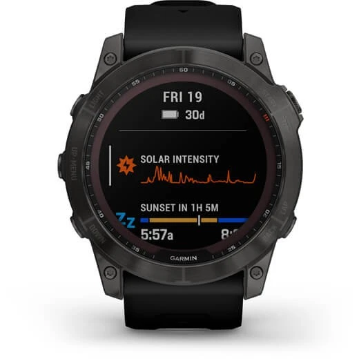 Умные часы Garmin Fenix 7X Sapphire Solar Carbon Gray Titanium with Black Band - 010-02541-10 - фото 2