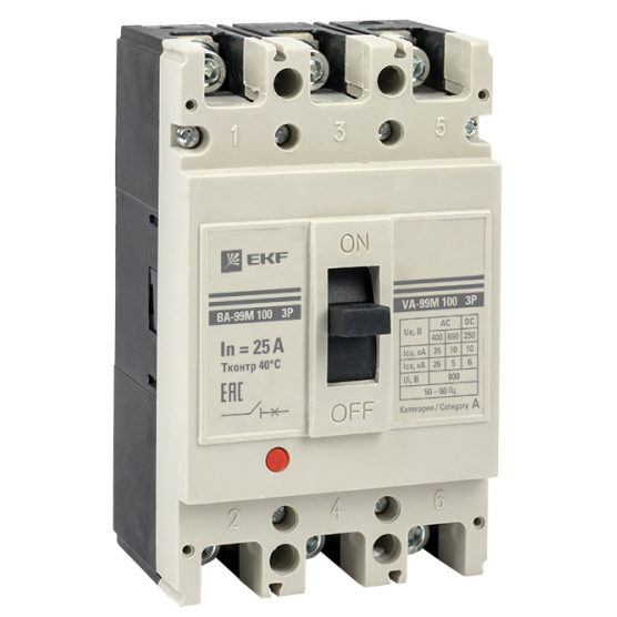 Автоматический выключатель EKF mccb99-100-25m
