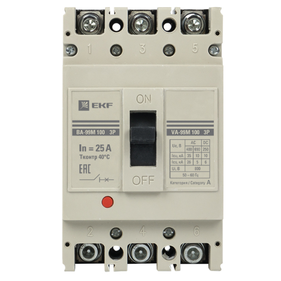 Автоматический выключатель EKF mccb99-100-25m - фото 2