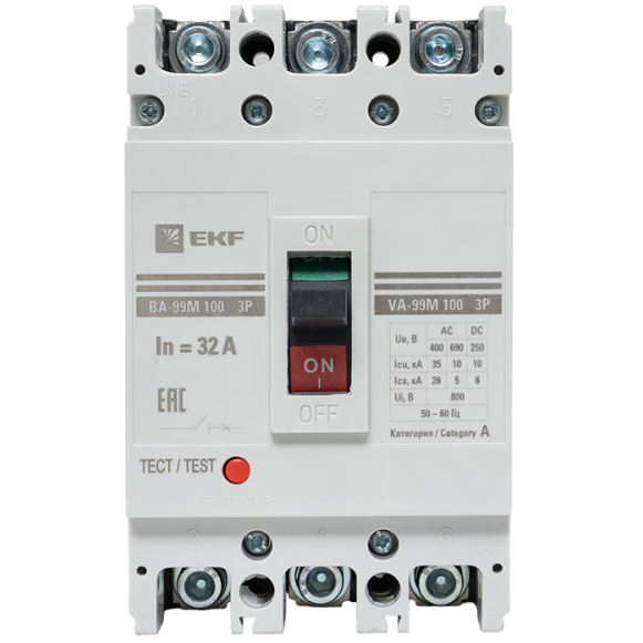 Автоматический выключатель EKF mccb99-100-32m - фото 2
