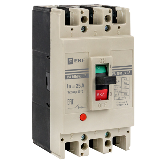 Автоматический выключатель EKF mccb99-63-25m