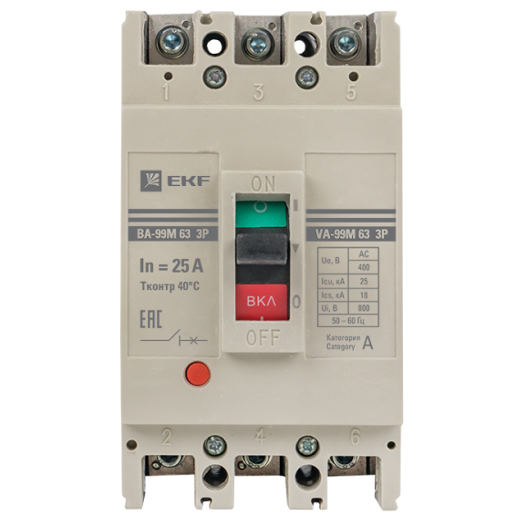 Автоматический выключатель EKF mccb99-63-25m - фото 2