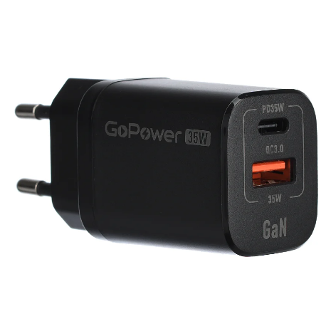 Сетевое зарядное устройство GoPower GPQC09 Black