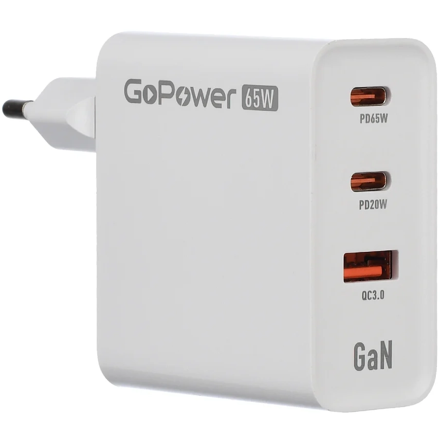 Сетевое зарядное устройство GoPower GPQC10 White