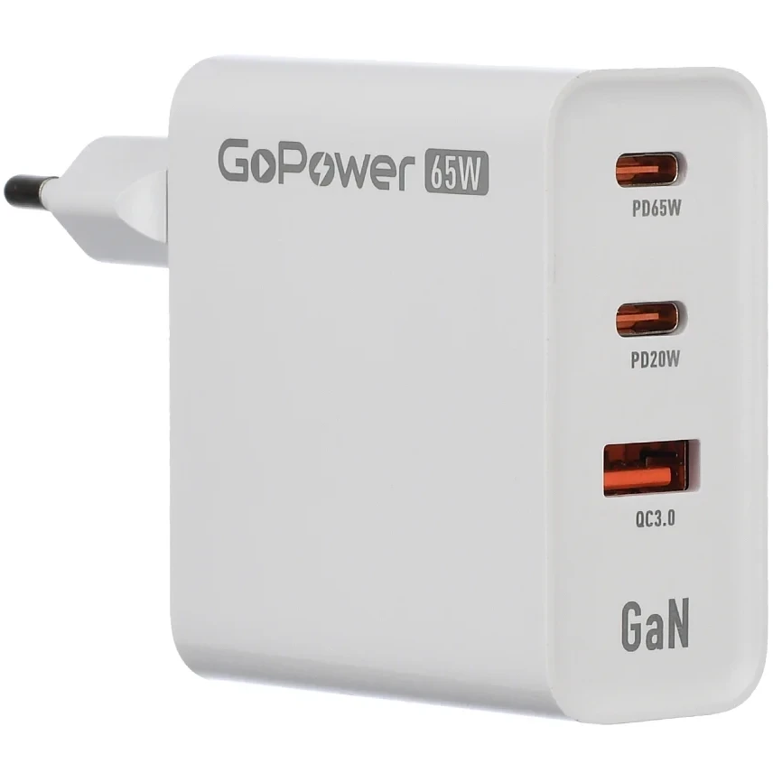 Сетевое зарядное устройство GoPower GPQC10 White - 00-00028405