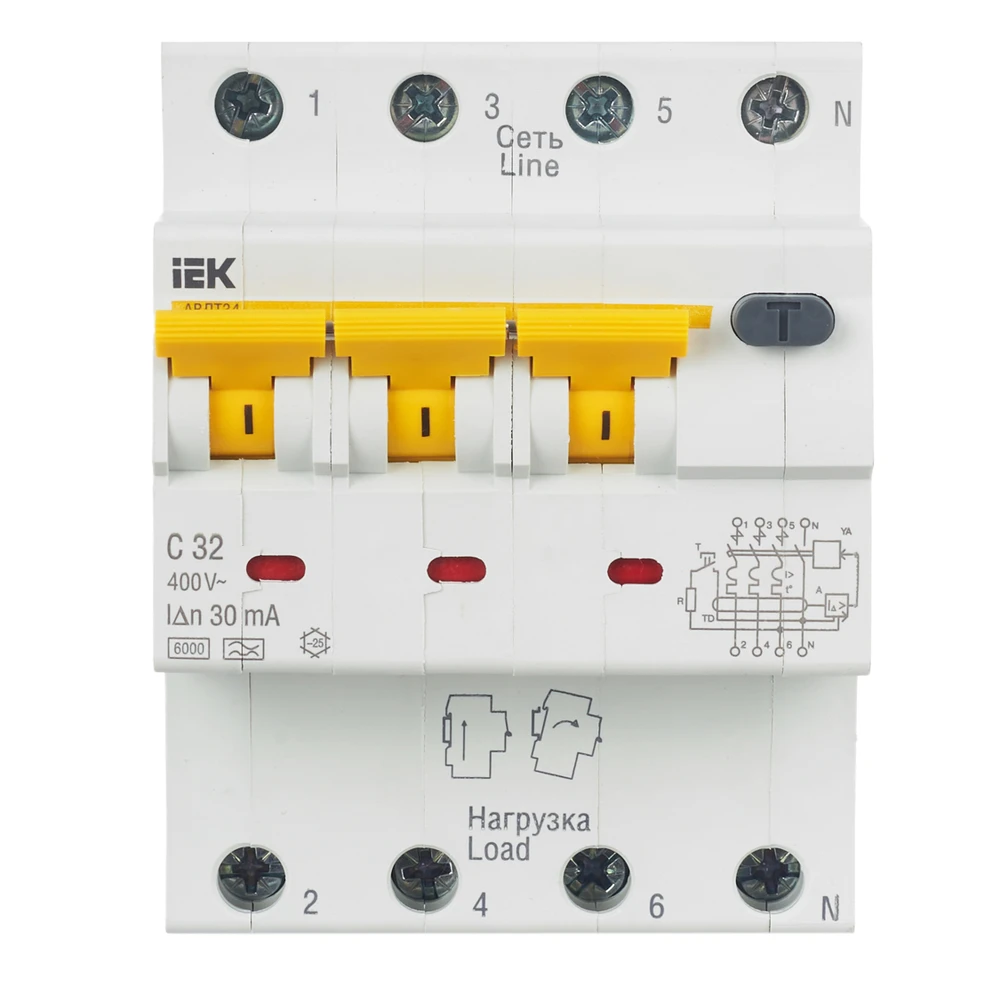 Автоматический выключатель дифференциального тока IEK MAD22-6-032-C-30 - фото 2