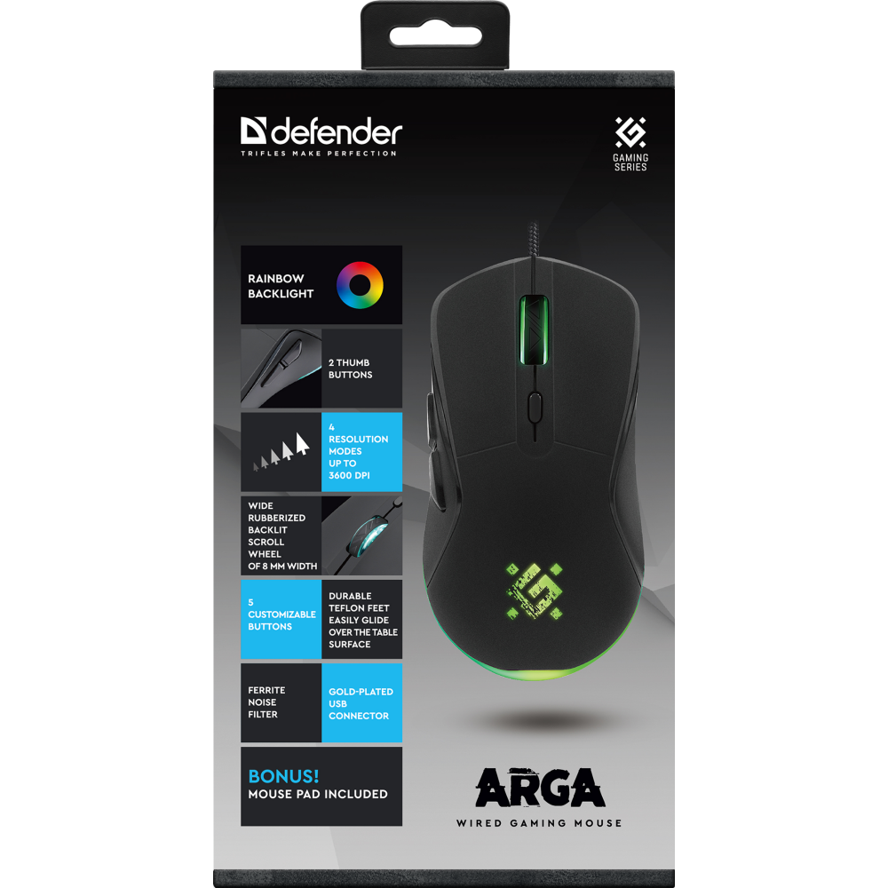 Мышь Defender Arga GM-049 Black (52049) - фото 3