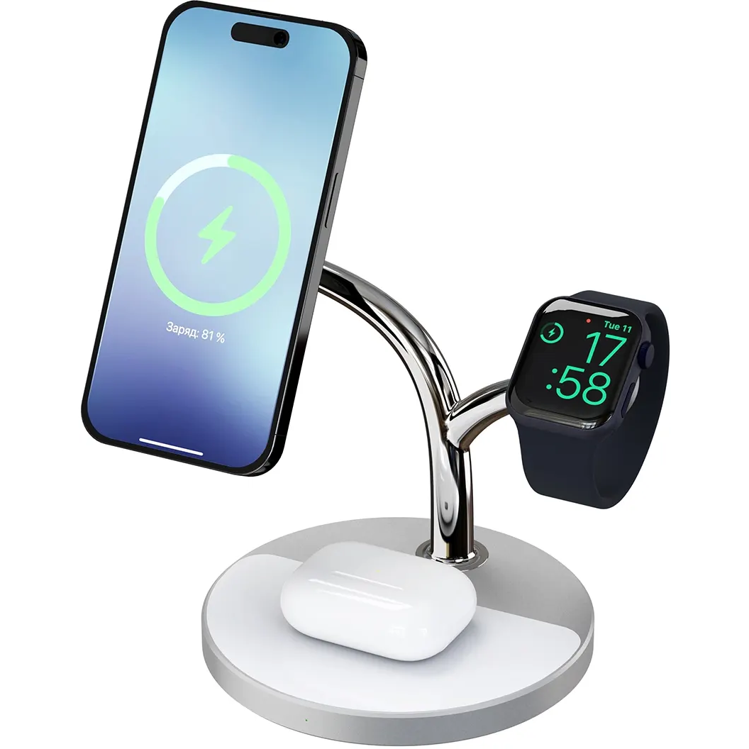 Беспроводное зарядное устройство Lyambda LWI12 White - фото 2