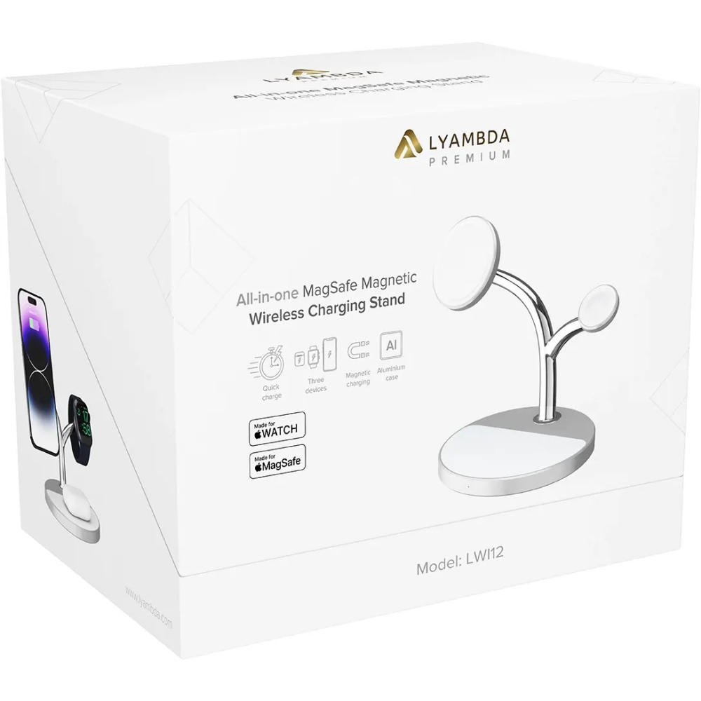 Беспроводное зарядное устройство Lyambda LWI12 White - фото 7