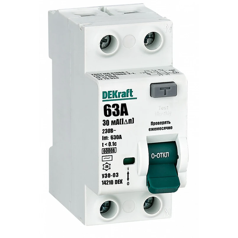 Выключатель дифференциального тока (УЗО) DEKraft 14210DEK