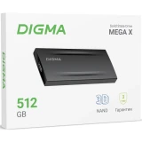 Внешний накопитель SSD 512Gb Digma MEGA X (DGSM8512G2MGG)
