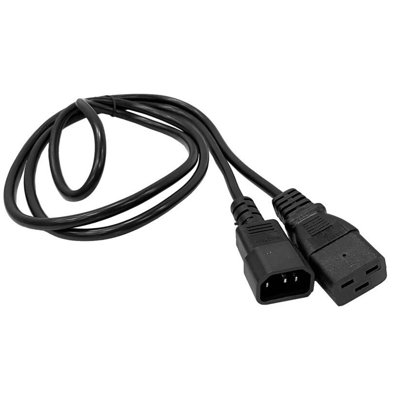 Кабель питания C19 - C14, 1.5м, Lanmaster LAN-PP19/14-1.5-BK