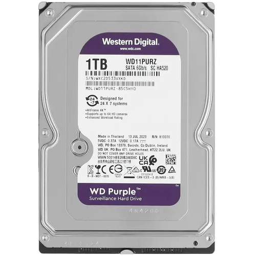 Жёсткий диск 1TB SATA-III WD Purple (WD11PURZ)