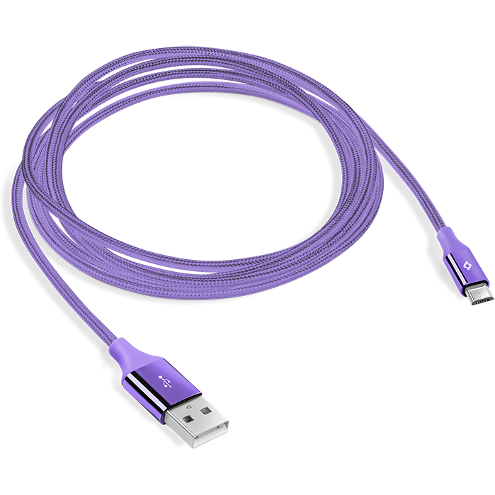 Кабель USB A (M) - microUSB B (M), 1.2м, ttec 2DK11 Purple - фото 3