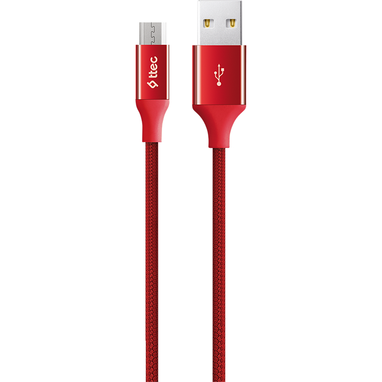 Кабель USB A (M) - microUSB B (M), 1.2м, ttec 2DK11 Red