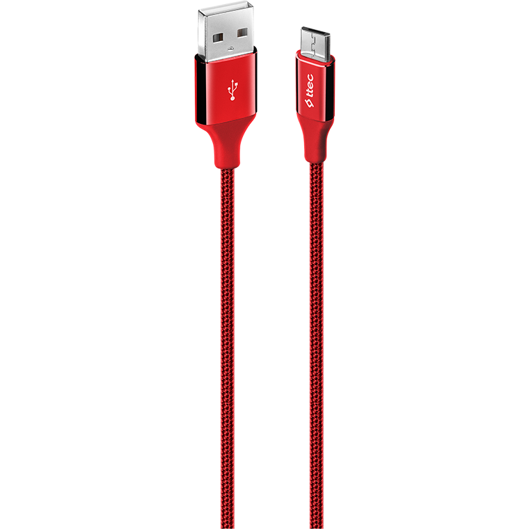 Кабель USB A (M) - microUSB B (M), 1.2м, ttec 2DK11 Red - фото 2