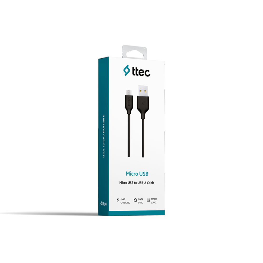 Кабель USB A (M) - microUSB B (M), 1.2м, ttec 2DK7530 Blue - фото 6